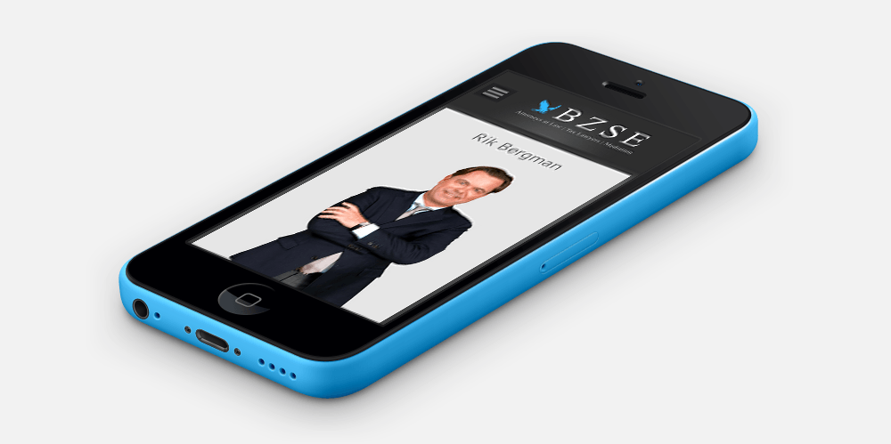 BZSE's Website seen on a mobile