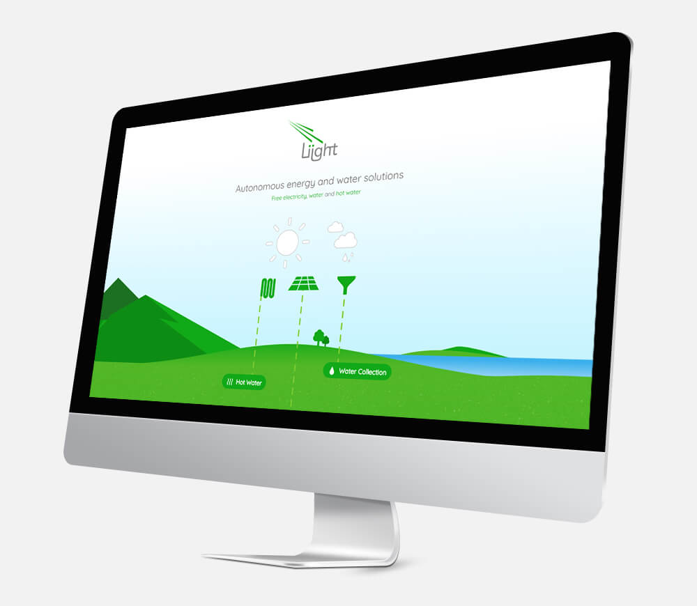 Liight's Website on a laptop