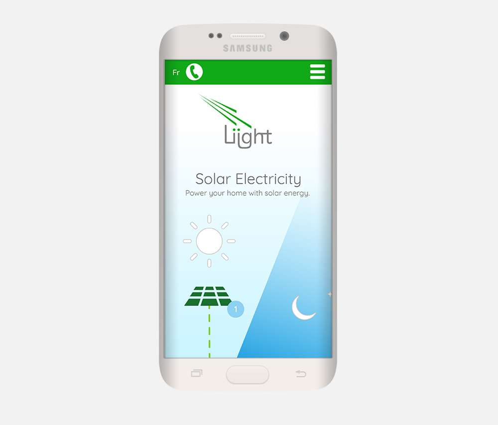 Liight's Website seen on a mobile